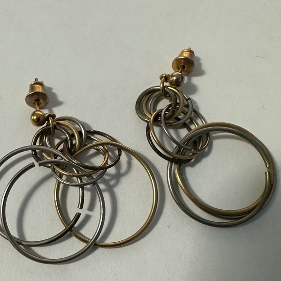 Vintage Cream & Silver Tone Earrings Lot | Beaded Tassel, Hoop & Statement - Picture 3 of 4